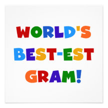 World's Best-est Gram Bright Colours Gifts Personalized Invite