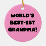 World's Best-est Grandma Black T-shirts and Gifts Christmas Tree Ornament