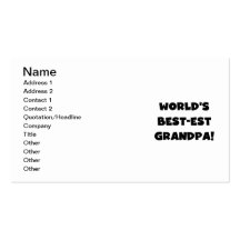 World's Best-est Grandpa Black or White Text Business Card
