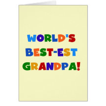 World's Best-est Grandpa Bright Colours Gifts Greeting Cards