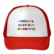 World's Best-est Grandpa Bright Colours Gifts Hats