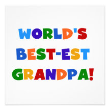 World's Best-est Grandpa Bright Colours Gifts Custom Invites