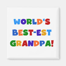 World's Best-est Grandpa Bright Colours Gifts Fridge Magnets