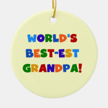 World's Best-est Grandpa Bright Colours Gifts Christmas Tree Ornaments