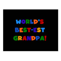 World's Best-est Grandpa Bright Colours T-shirts Postcards