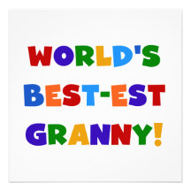 World's Best-est Granny Bright Colours Custom Invitation