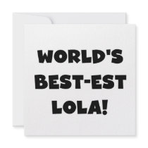 World's Best-est Lola Black and White Tshirts Gift Announcement