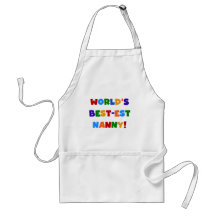 World's Best-est Nanny Bright Colours Gifts Apron