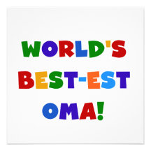 World's Best-est Oma Bright Colours Gifts Personalised Announcement