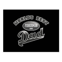 World's Best Fisherman & Dad Postcards