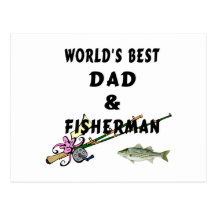 Worlds Best Fishing Dad Postcards