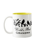 World's Best Grandma sparrows silhouette branch mugs