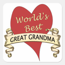 World's Best Great Grandma Square Stickers