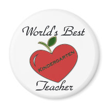World's Best Kindergarten Teache Refrigerator Magnet