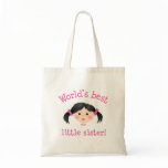 Worlds best little sister - asian girl canvas bag
