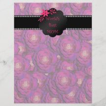 World's best mom pink roses flyers