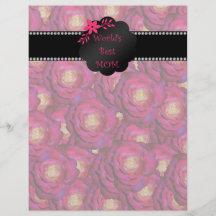 World's best mom pink roses personalized flyer