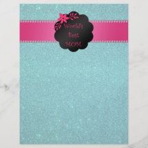World's best mom turquoise glitter custom flyer