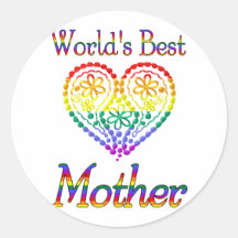 World's Best Mother Round Sticker