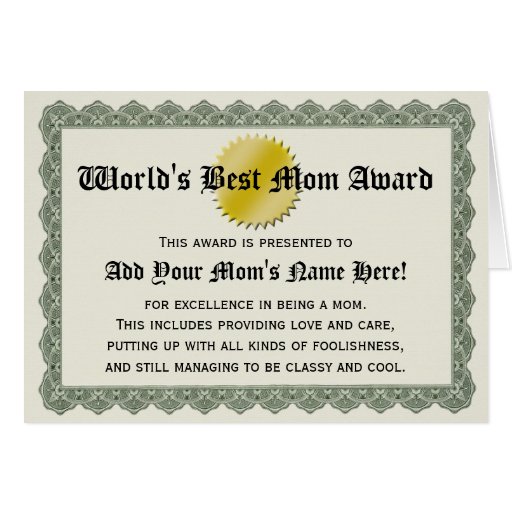 world-s-best-mum-award-certificate-card-zazzle