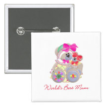 World's Best Mum (bears) Pins