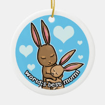 Worlds best Mum Bunny Christmas Tree Ornament