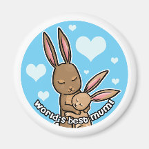 Worlds best Mum Bunny Refrigerator Magnet