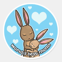Worlds best Mum Bunny Stickers