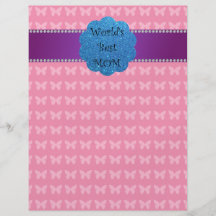 World's best mum pink butterflies full colour flyer
