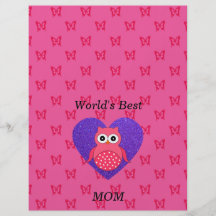 Worlds best mum pink owl flyer
