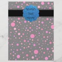 World's best mum pink polka dots personalised flyer