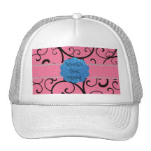 World's best mum pink swirls mesh hats