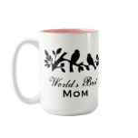 World's Best Mum sparrows silhouette branch Mug
