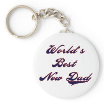 World's Best New Dad Tshirts and Gifts Keychain