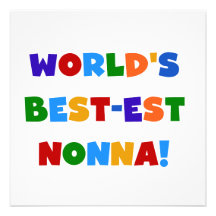 World's Best Nonna Bright Colours T-shirts and Gif Personalized Announcement