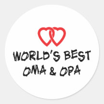 World's Best Oma & Opa Round Stickers