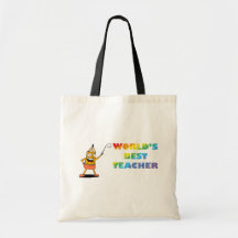 world's best teacher canvas bags