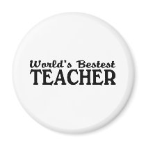 Worlds Bestest Teacher Refrigerator Magnets