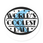 World's Coolest Dad Round Stickers