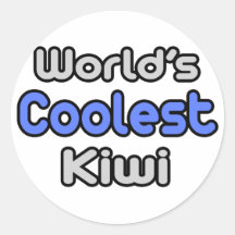 World's Coolest Kiwi Round Stickers