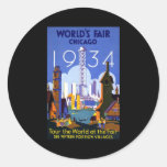 World's Fair Chicago 1934 Round Sticker