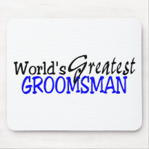 Worlds Greastest Groomsman Blue Black Mousepads