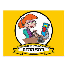 WORLDS GREATEST ADVISOR WOMEN CARTOON POSTCARD