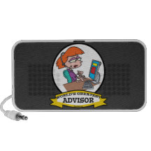 WORLDS GREATEST ADVISOR WOMEN CARTOON NOTEBOOK SPEAKER