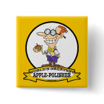 WORLDS GREATEST APPLE POLISHER CARTOON PIN
