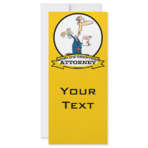 WORLDS GREATEST ATTORNEY MEN CARTOON RACK CARD DESIGN