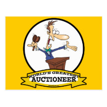 WORLDS GREATEST AUCTIONEER MEN CARTOON POSTCARDS