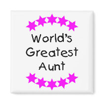 World's Greatest Aunt (pink) Fridge Magnets