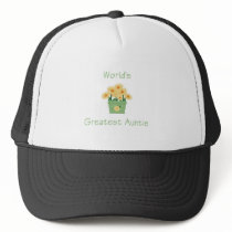 World's Greatest Auntie (flower) Trucker Hats