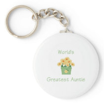 World's Greatest Auntie (flower) Keychain